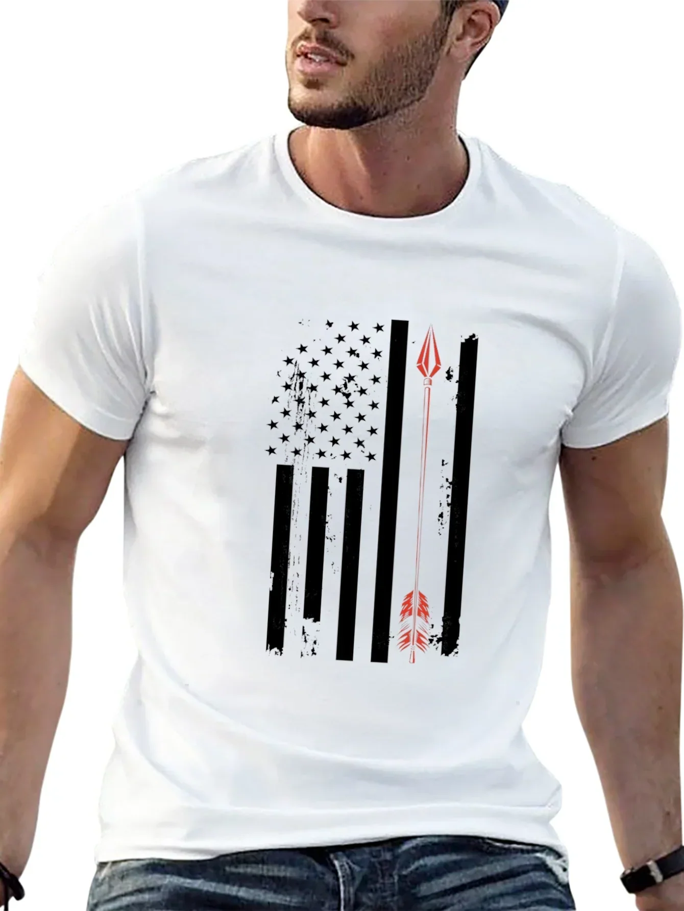 American Flag Arrow T-Shirt - Patriotic Design