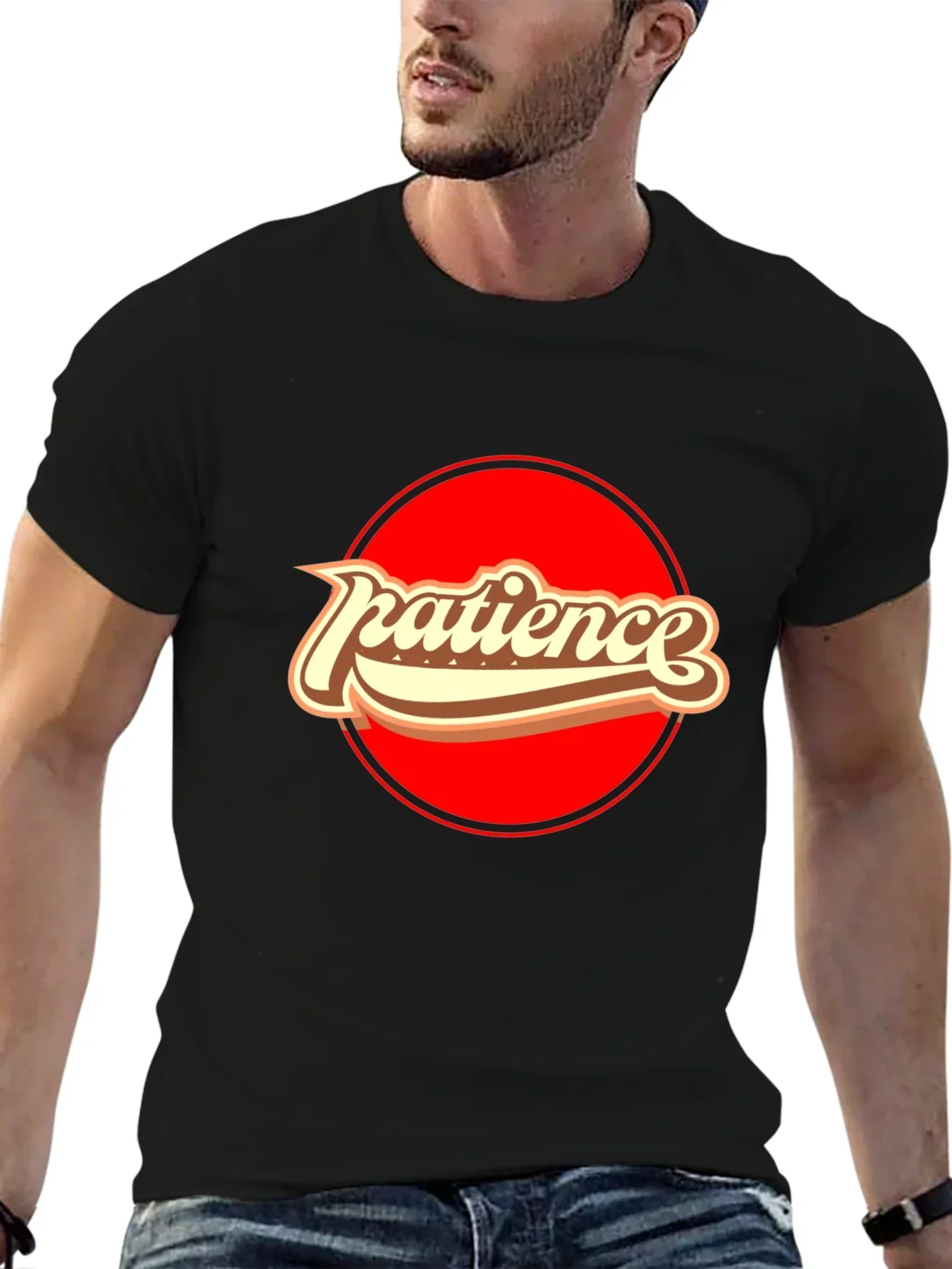 Patience Retro Graphic T-Shirt - Comfort Black Tee
