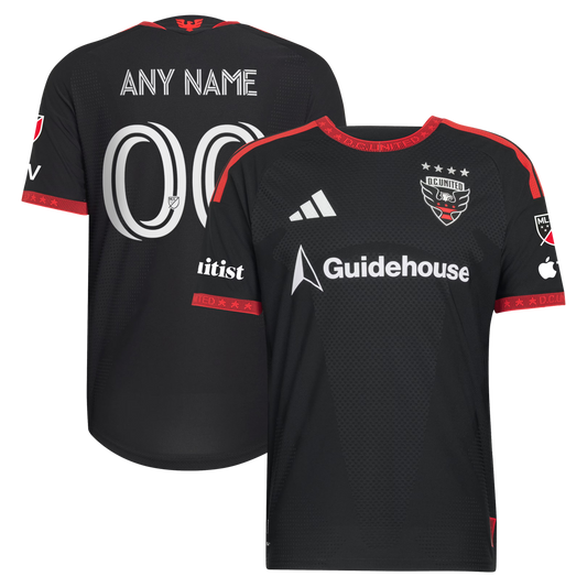 D.C. United // adidas Official 2026 Black-and-Red On-Field Patch Custom Jersey – Black