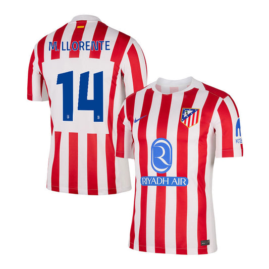 Marcos Llorente 14 Atlético Madrid 25/26 Home Men Jersey - Red/White