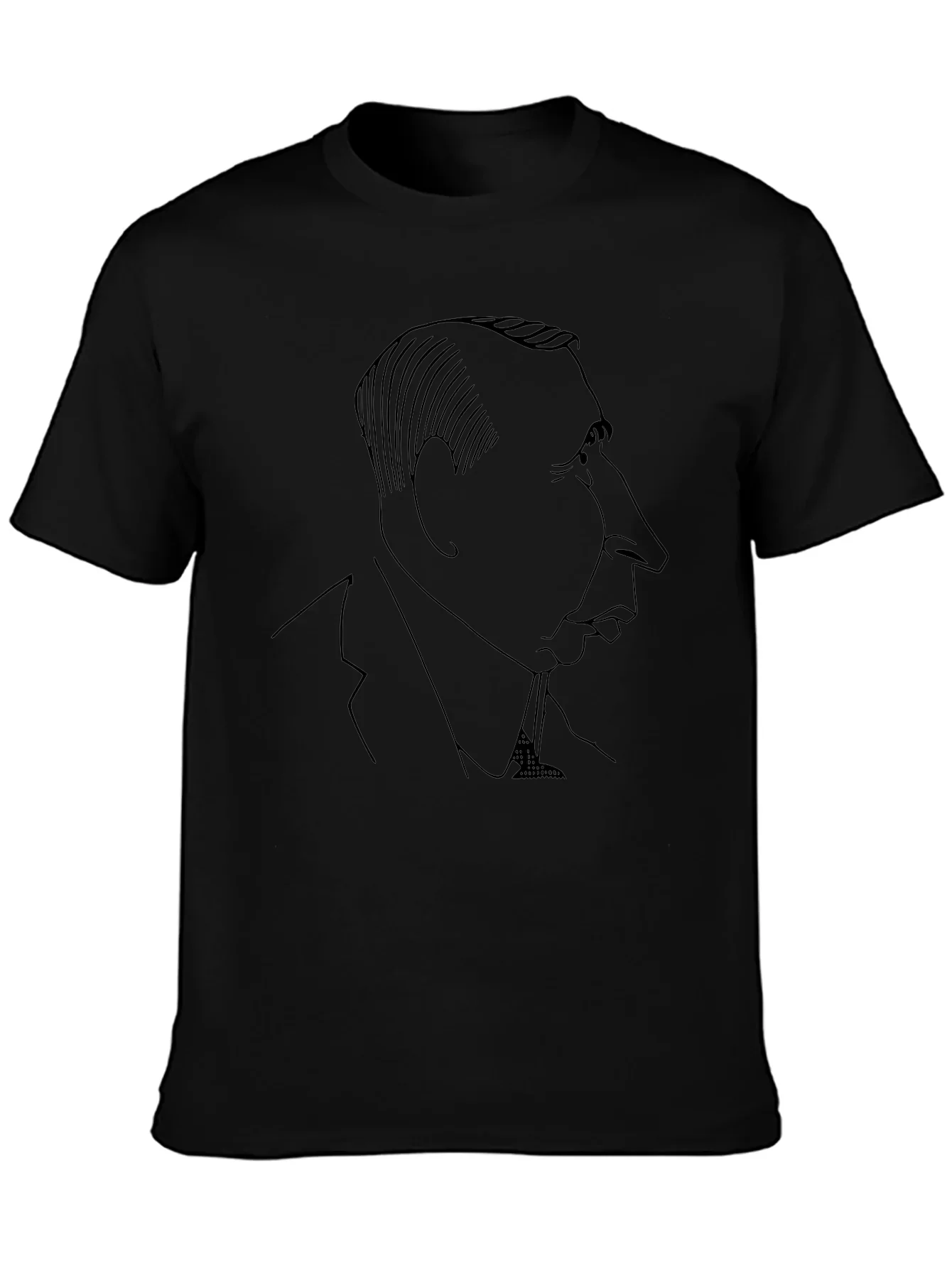 Caricature Silhouette Black T-Shirt