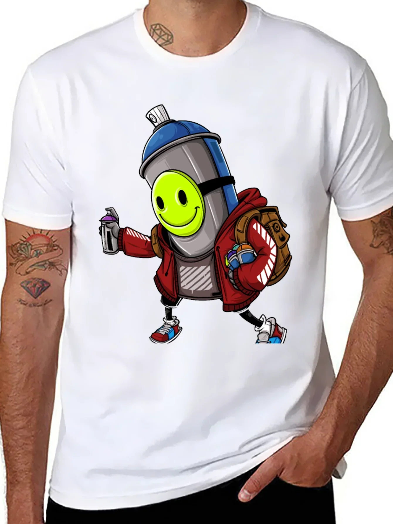Cartoon Graffiti Spray Can T-Shirt