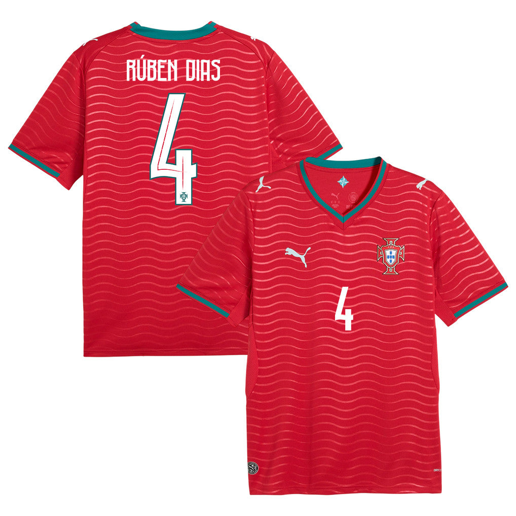 Rúben Dias 4 Portugal National Team 2026 Home Jersey - Red, Men