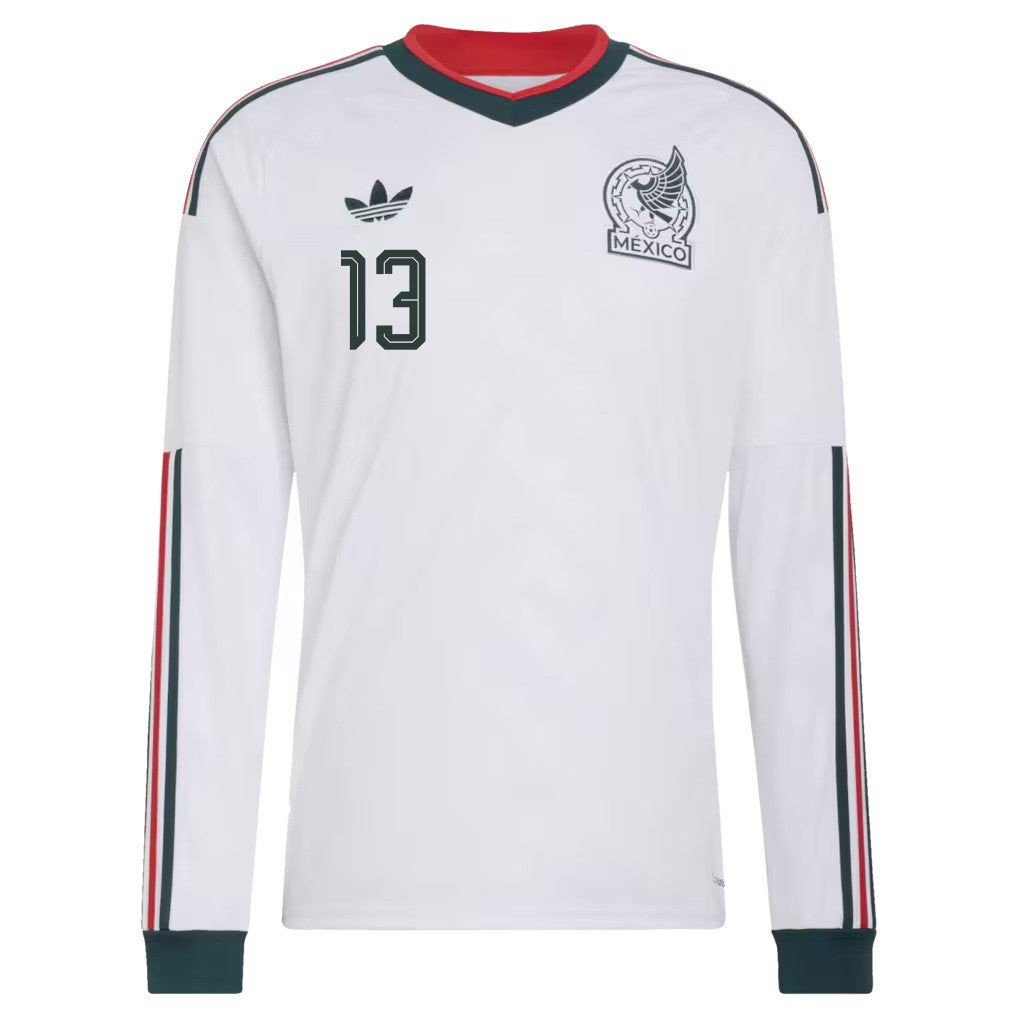 Guillermo Ochoa 13 Mexico National Team 2026 Away Long Sleeve Jersey - White