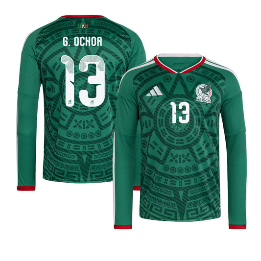 Guillermo Ochoa 13 Mexico National Team 2026 Home Long Sleeve Jersey - Green