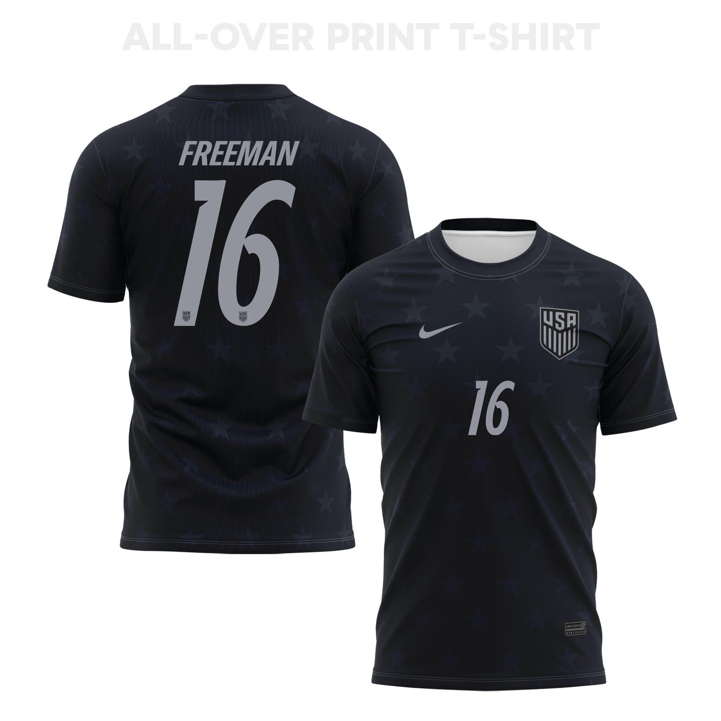 Alex Freeman 16 USMNT 2026 Away 3D T-Shirt Fully Printed – Unisex, Black