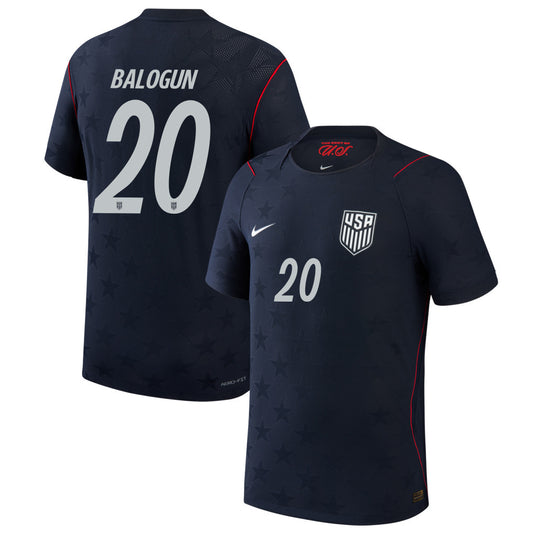 Folarin Balogun 20 USMNT 2026 Away Match Jersey - Blue Men