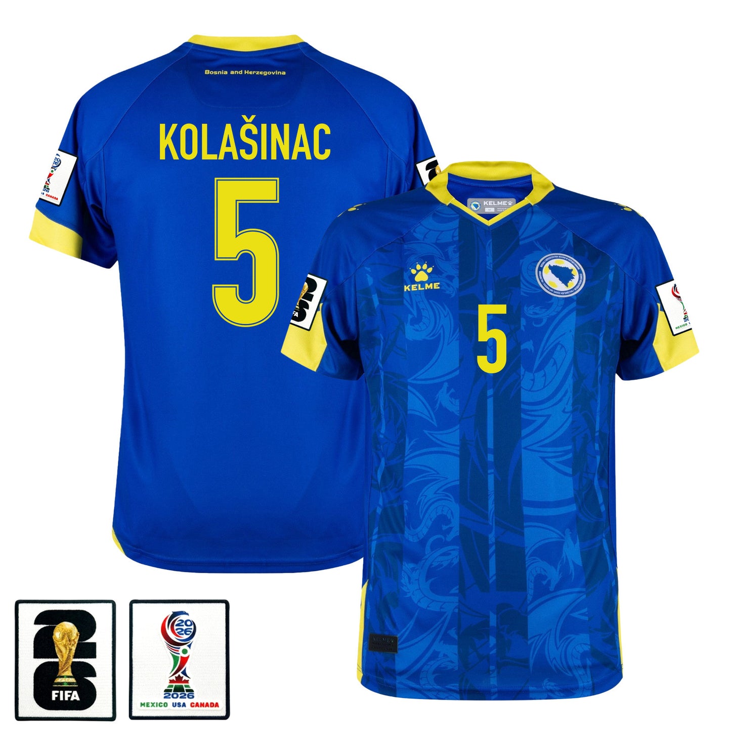 Sead Kolašinac 5 Bosnia and Herzegovina 2026 Home Jersey - Blue, Men