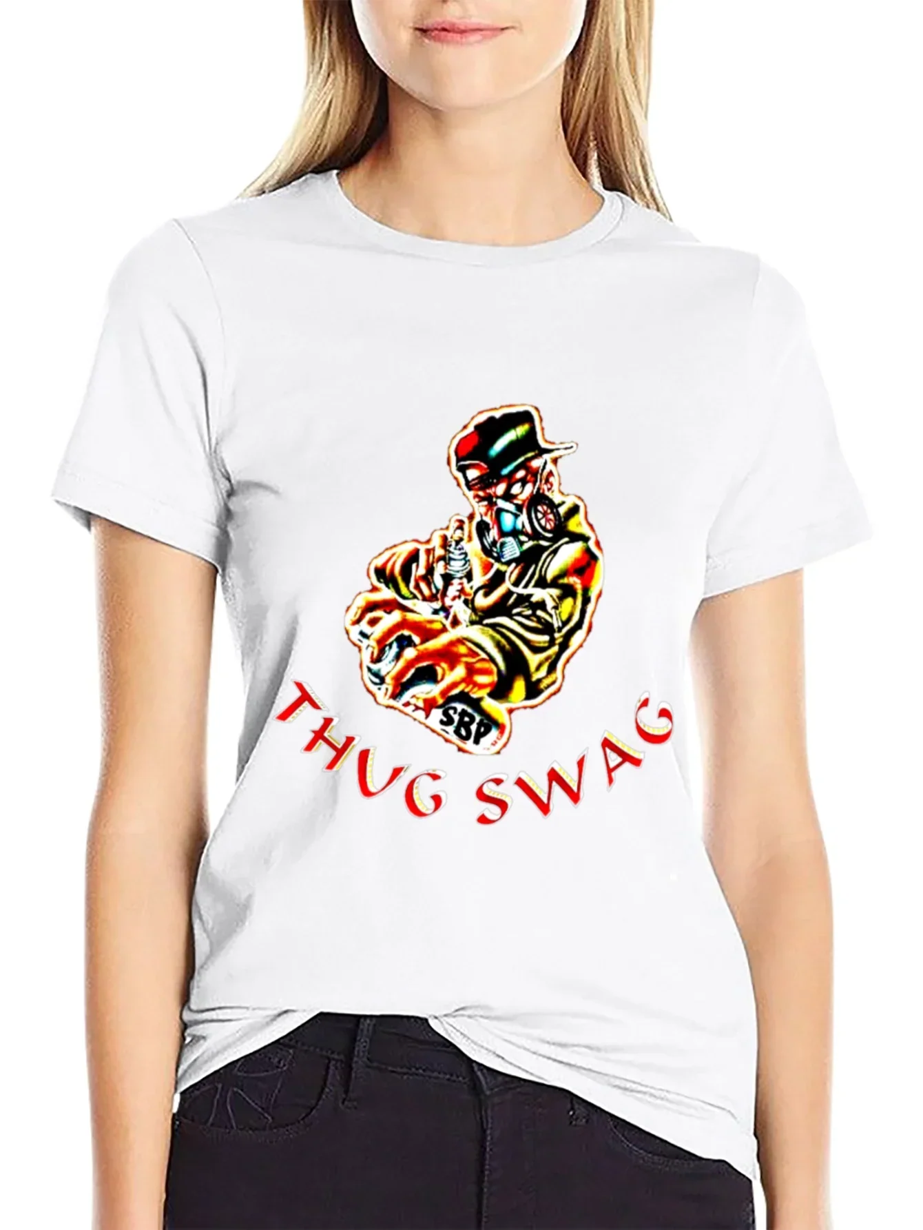 Thug Swag Black Graphic T-Shirt