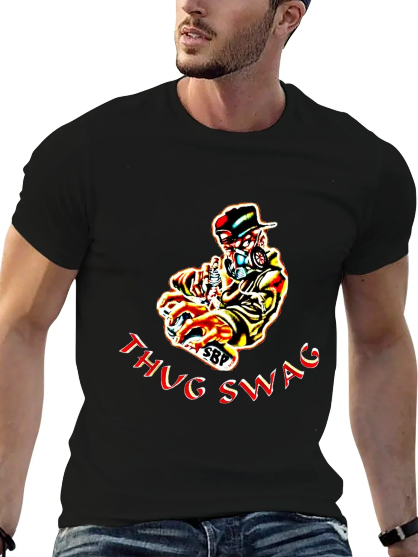 Thug Swag Black Graphic T-Shirt