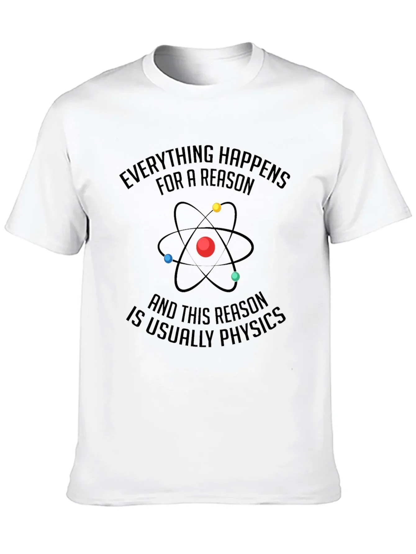 Physics Reason Graphic Tee - Mens Black Cotton T-Shirt