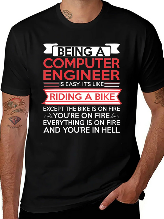 Computer Engineer Bike Fire T-Shirt