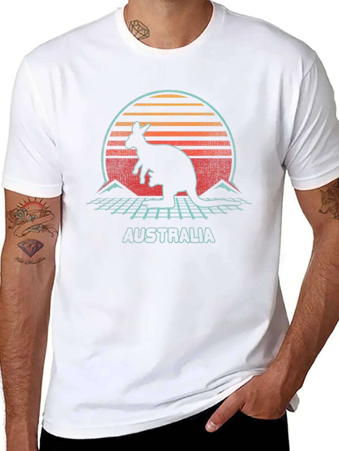 Retro Australia Kangaroo Graphic T-Shirt