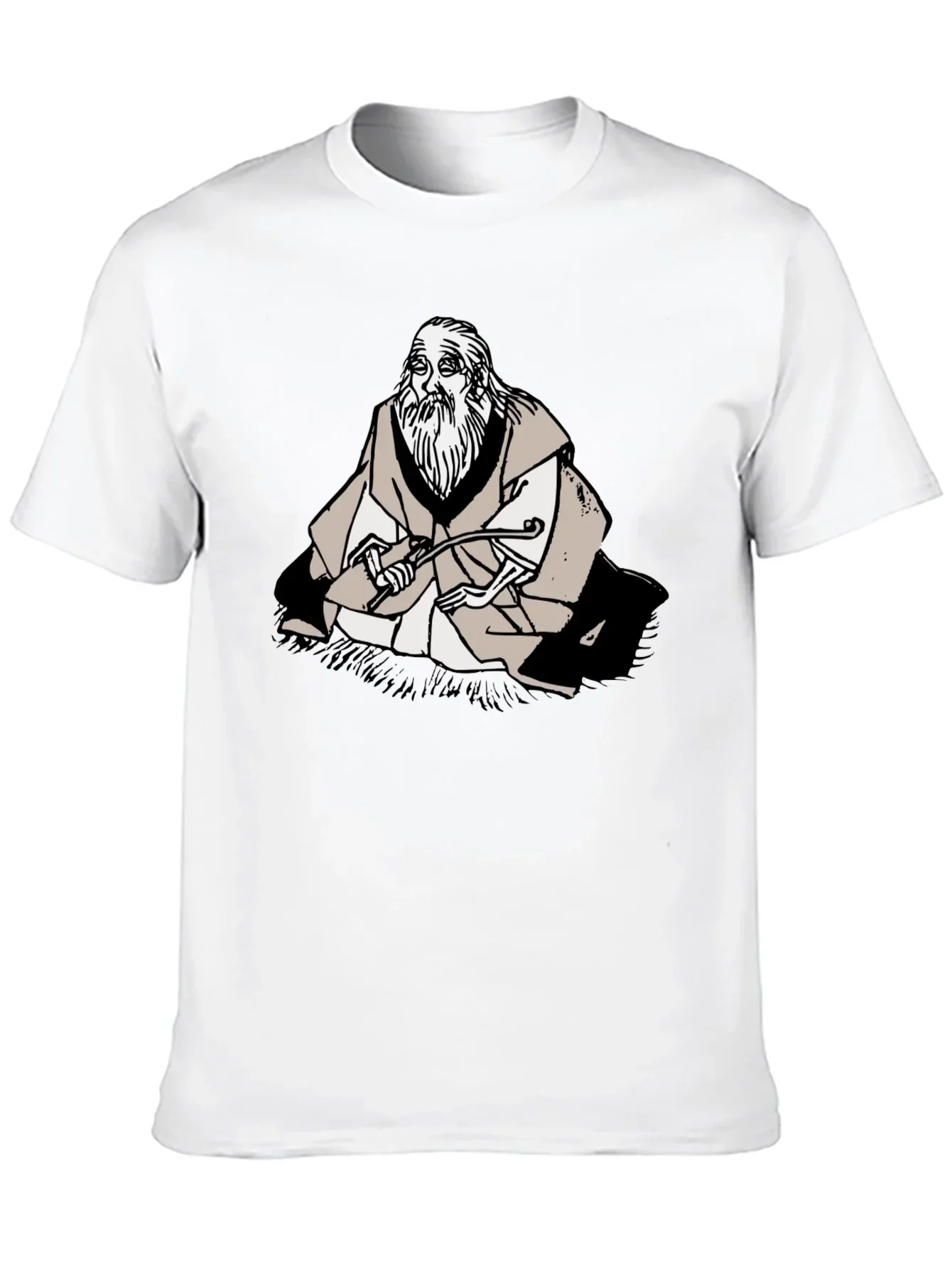 Wise Old Man Graphic Tee - Unique Black T-Shirt