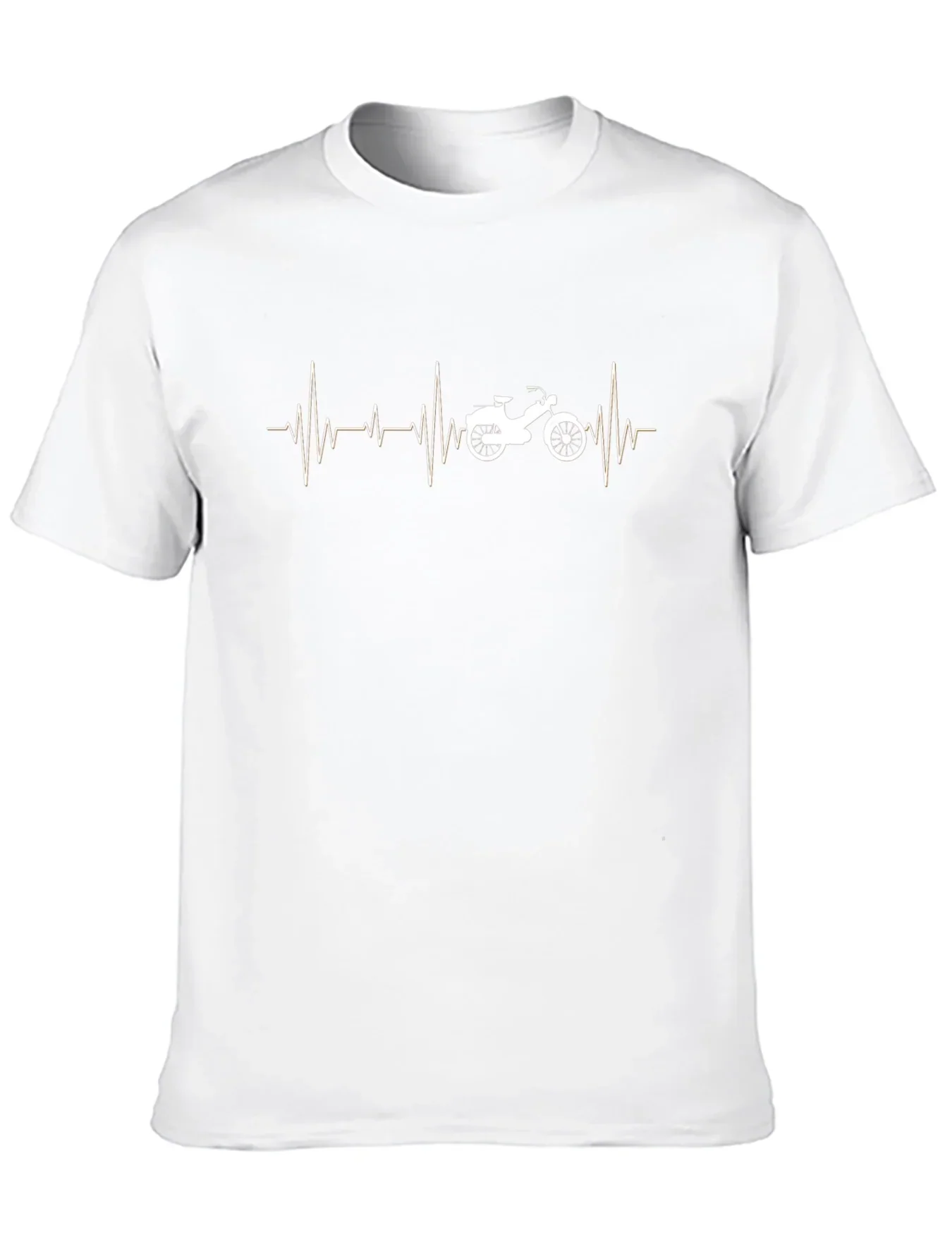 Motorcycle Heartbeat T-Shirt - Black