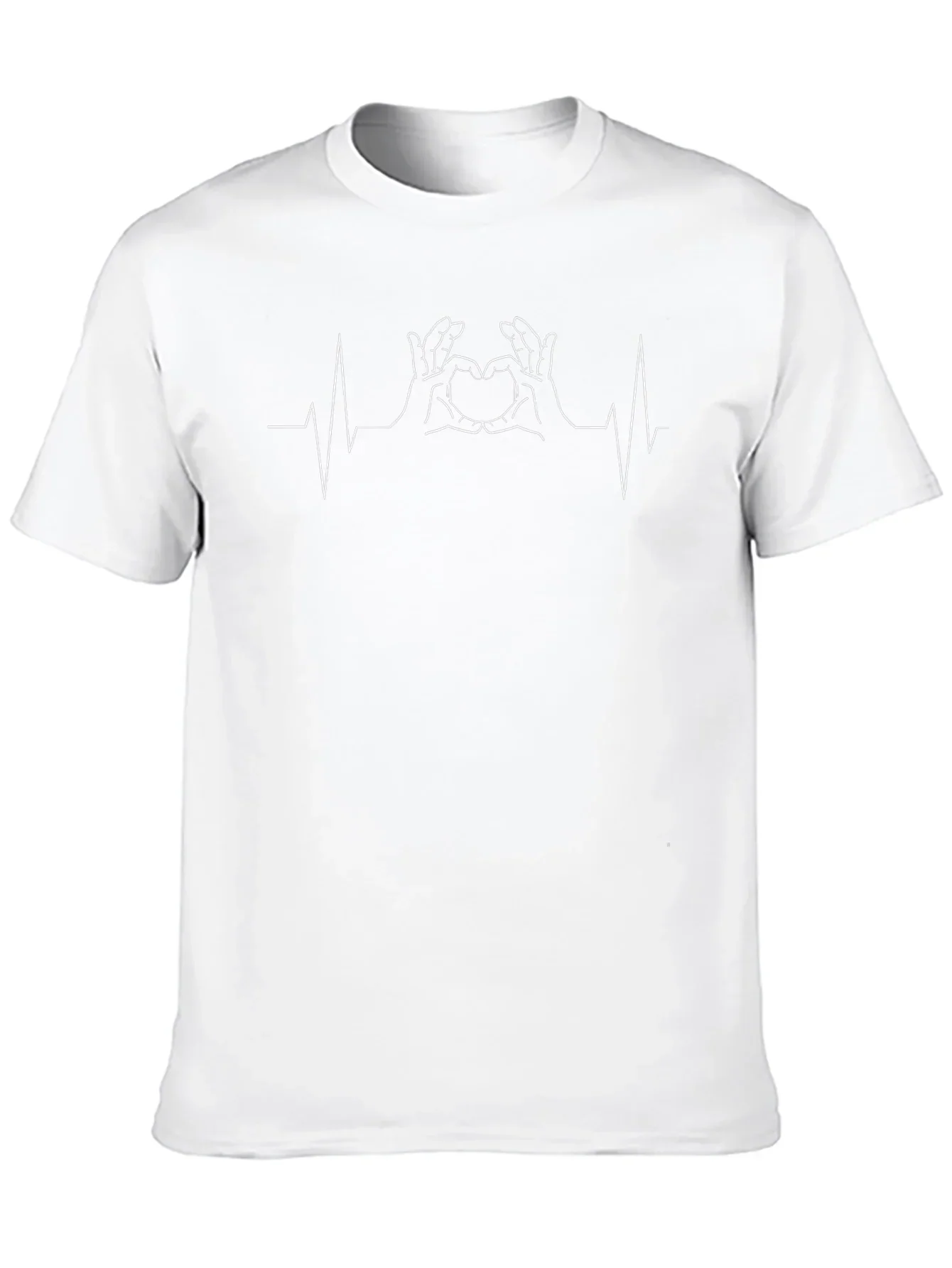 Heartbeat Hand Heart T-Shirt - Black