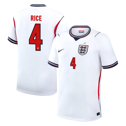 Declan Rice 4 England National Team 2026 Home Jersey - White, Men