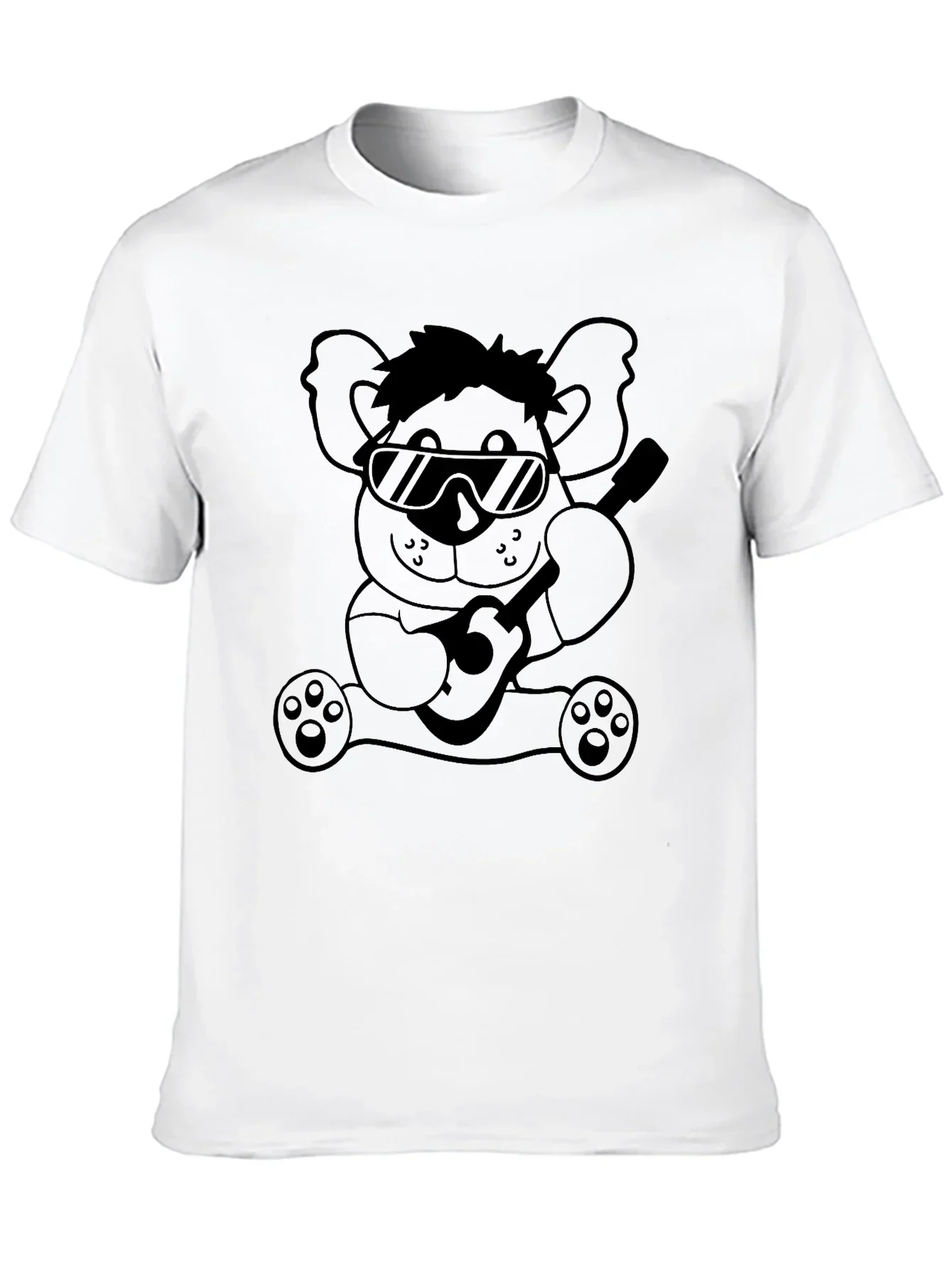 Cool Koala Guitar T-Shirt - Black Cotton