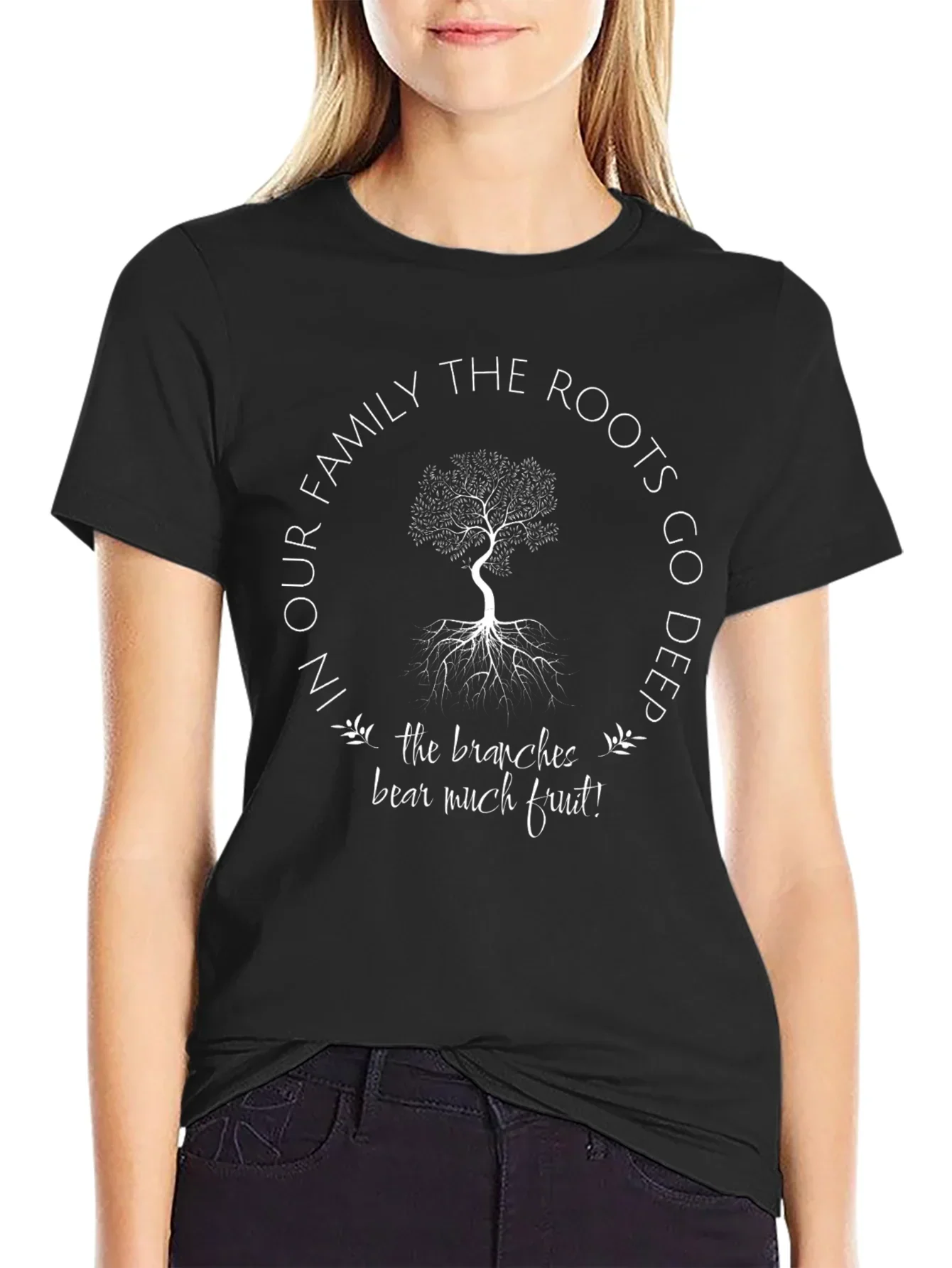 Family Roots Tree Graphic T-Shirt - Deeply Rooted Design