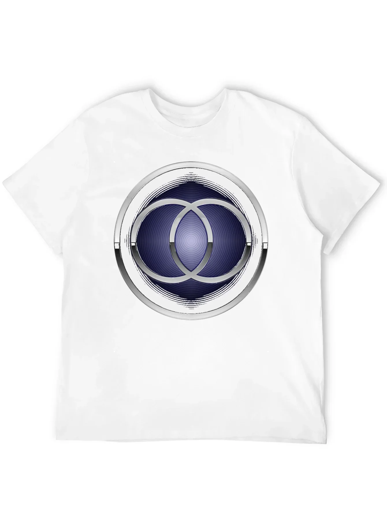 Abstract Circle Design Black T-Shirt